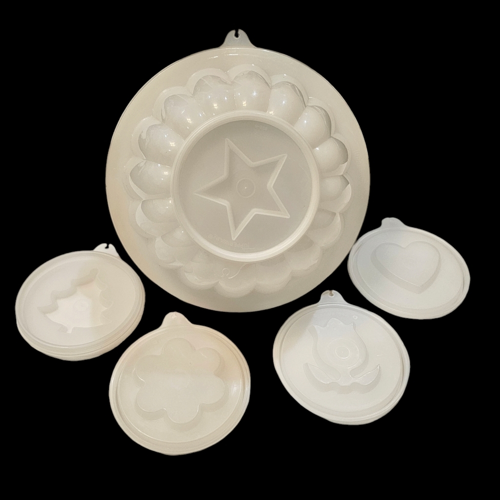 Vintage 1970s Tupperware Jel-N-Serve Jello Mold | 5 Inserts | No Serving Plate